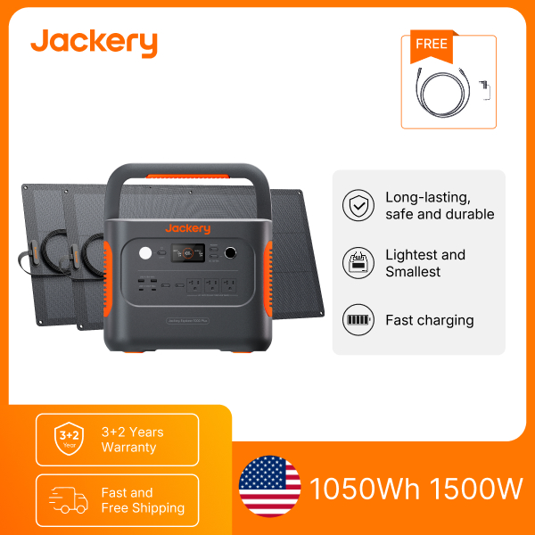 Camping Solar Lantern - Jackery E1000AC 1050Wh Portable Power Station