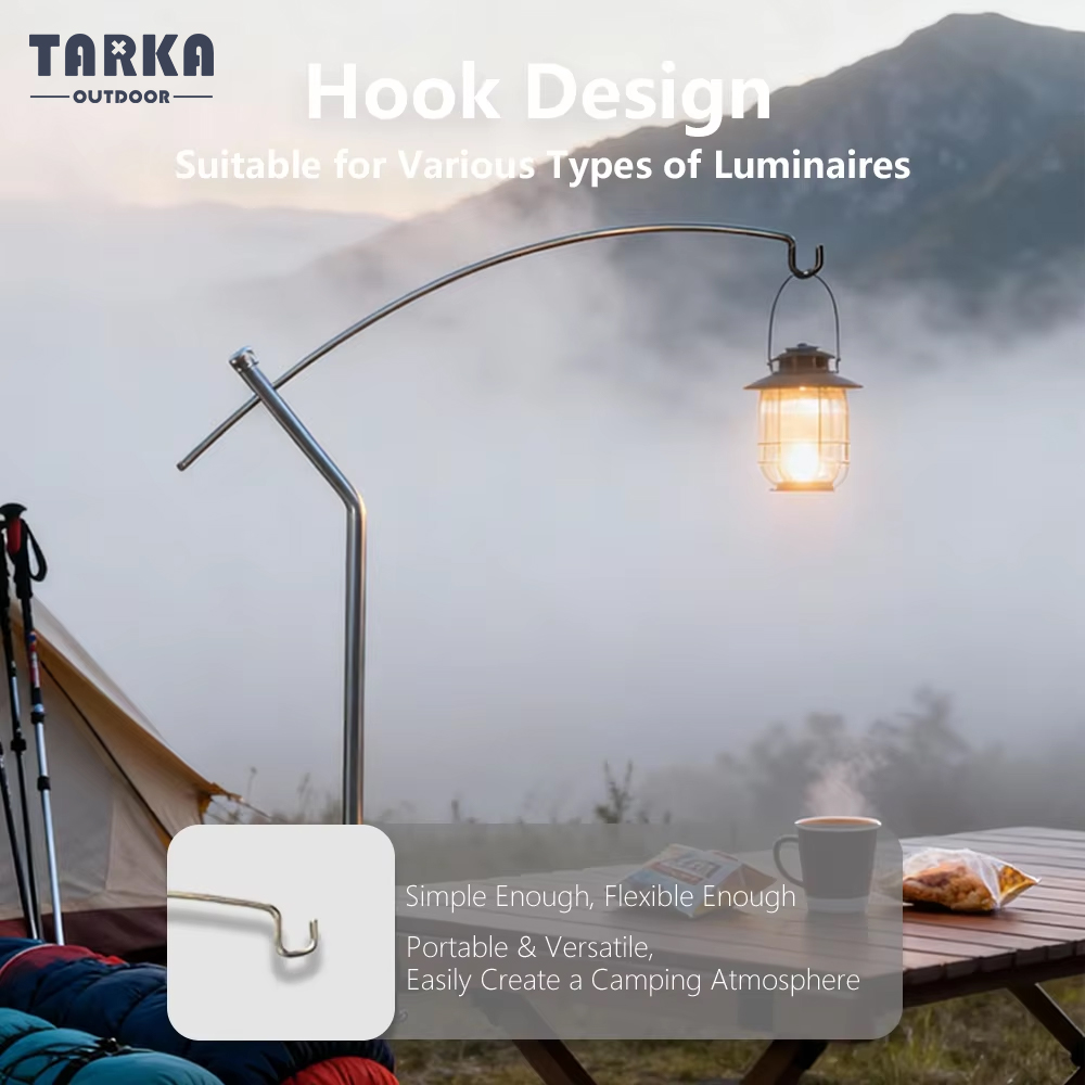 Camping Solar Lantern - TARKA Detachable Lantern Stand Adjustable Ultralight