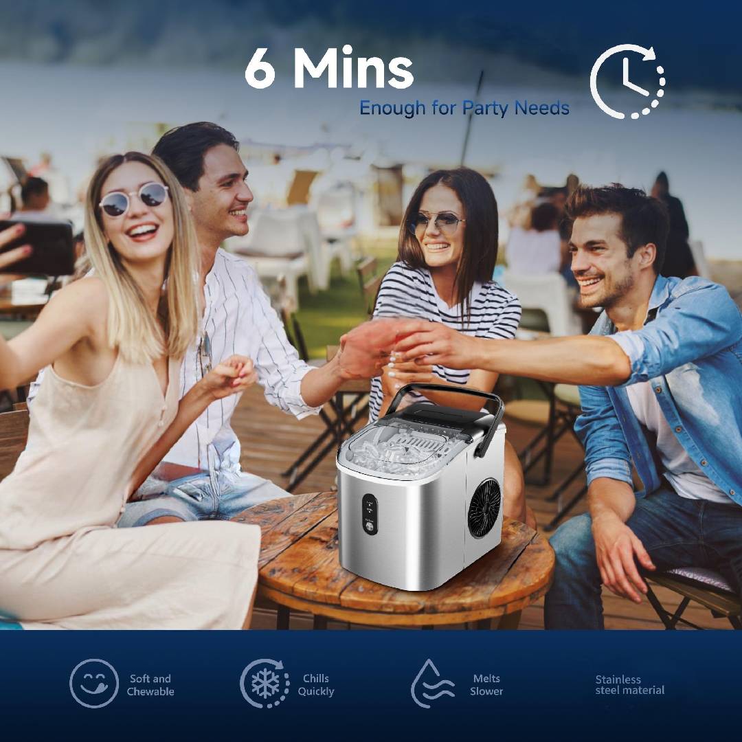 Kitchen Outdoor Camping - EKOJUCE 29 Pound Bullet Ice Machine,