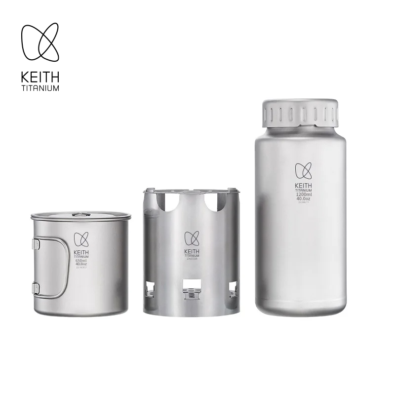 Camp Utensil Set - KEITH Pure Titanium Nesting Camping Set
