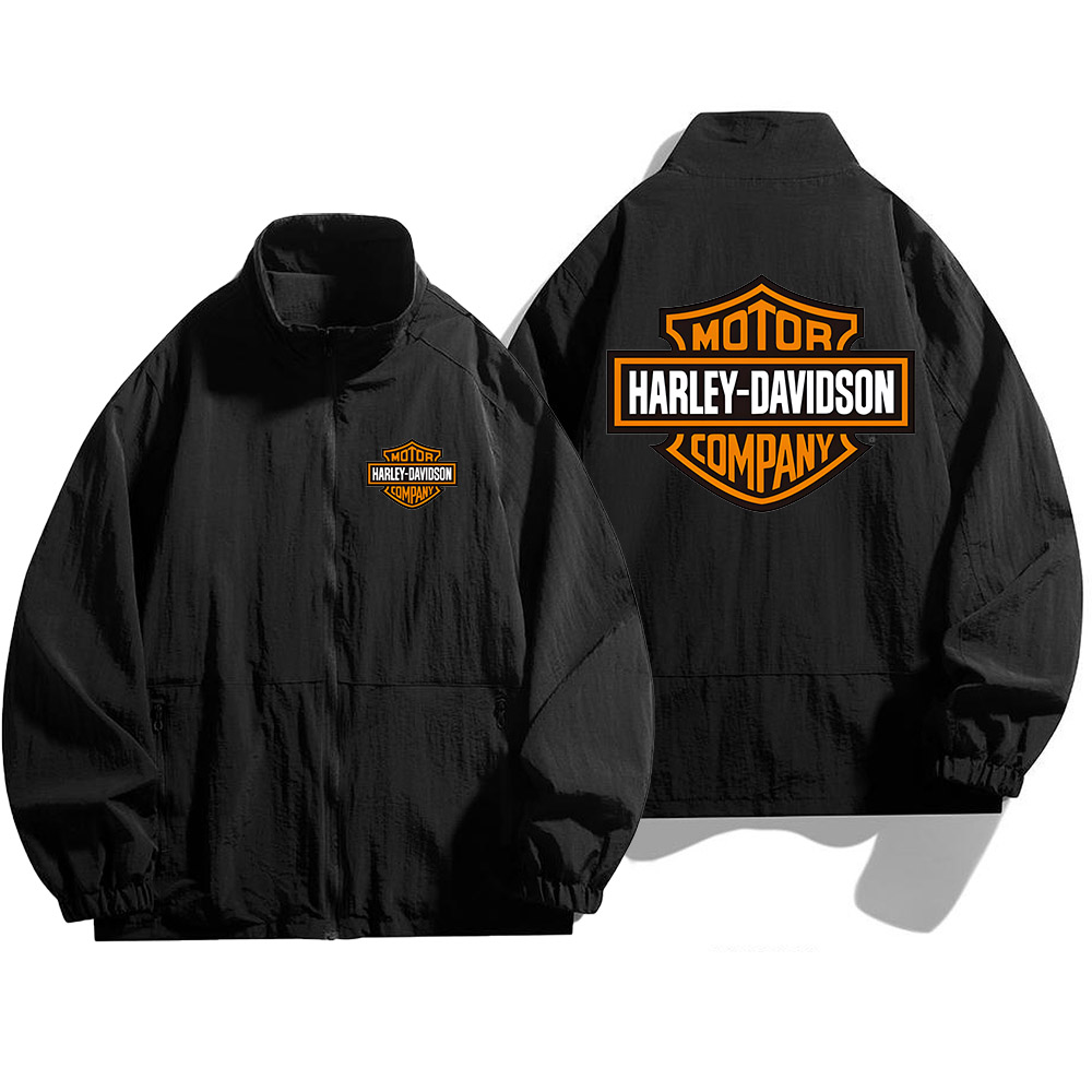 Outdoor Camping Logo - Harley Davidson Autumn Man Zipper Jacket
