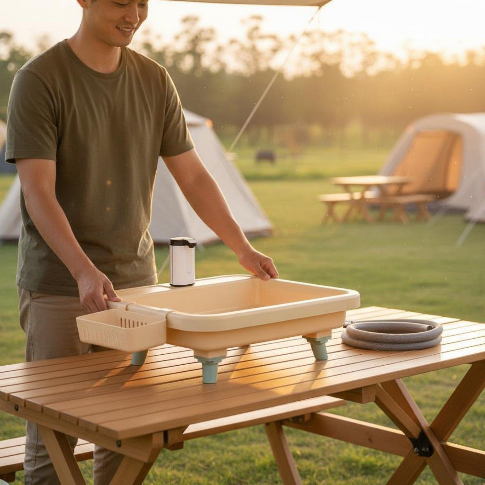 Portable Camping Sink with Bui - Outdoor Camping ulasan dan harga
