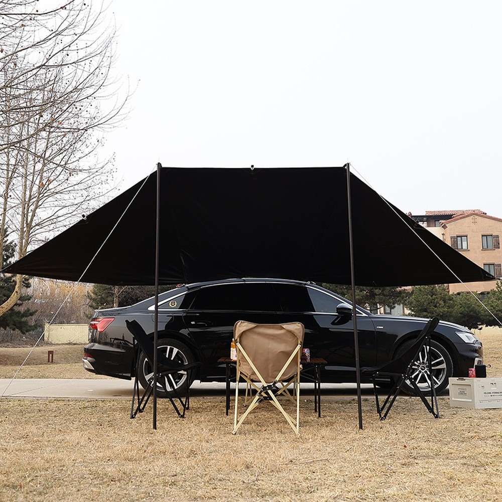 Cold Titanium Black Vinyl Car  - Outdoor Camping Car Tail Tent ulasan dan harga
