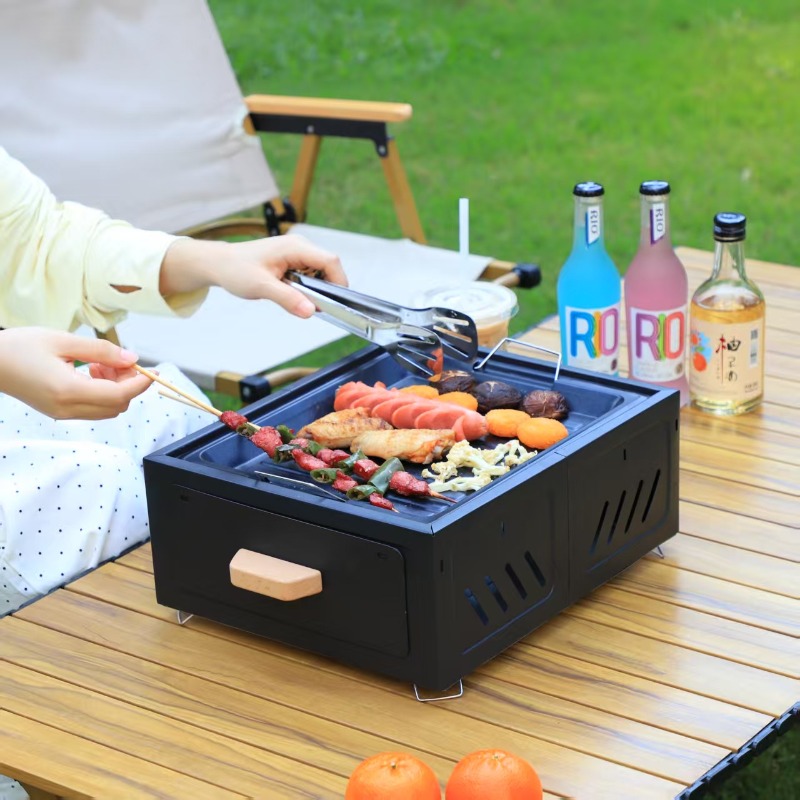 Portable Charcoal BBQ Grill Sq - Outdoor Camping Grill ulasan dan harga