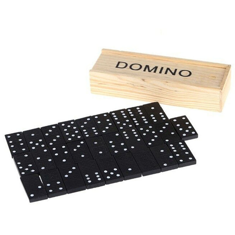 28pcs/Set Wooden Domino Board  - Outdoor Camping For Kids ulasan dan harga