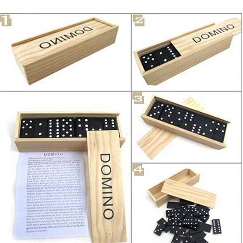 28pcs/Set Wooden Domino Board  - Outdoor Camping For Kids ulasan dan harga