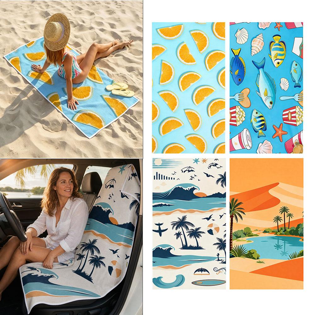 2‑in‑1 Beach Towel Car Seat Co - Outdoor Camping Mat ulasan dan harga