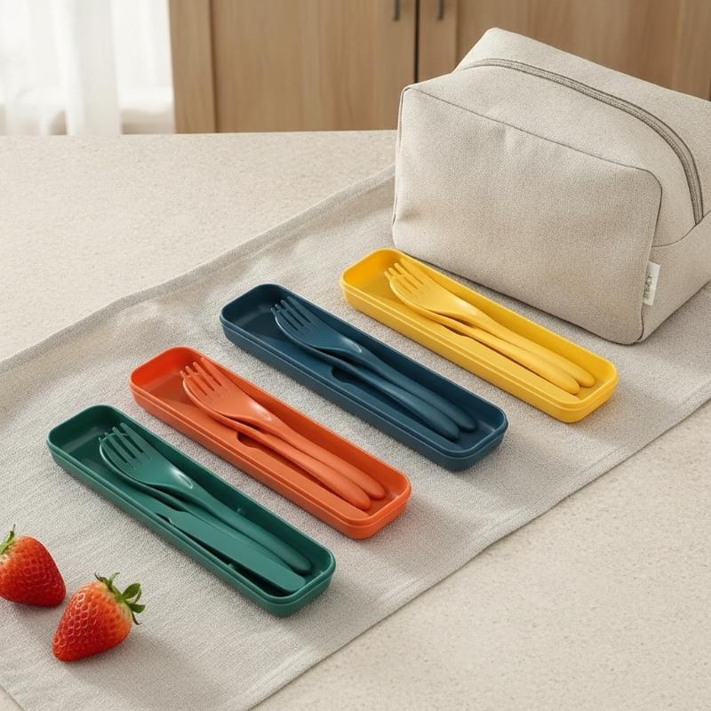 Wheat Straw Reusable Cutlery S - Camp Utensil Set ulasan dan harga