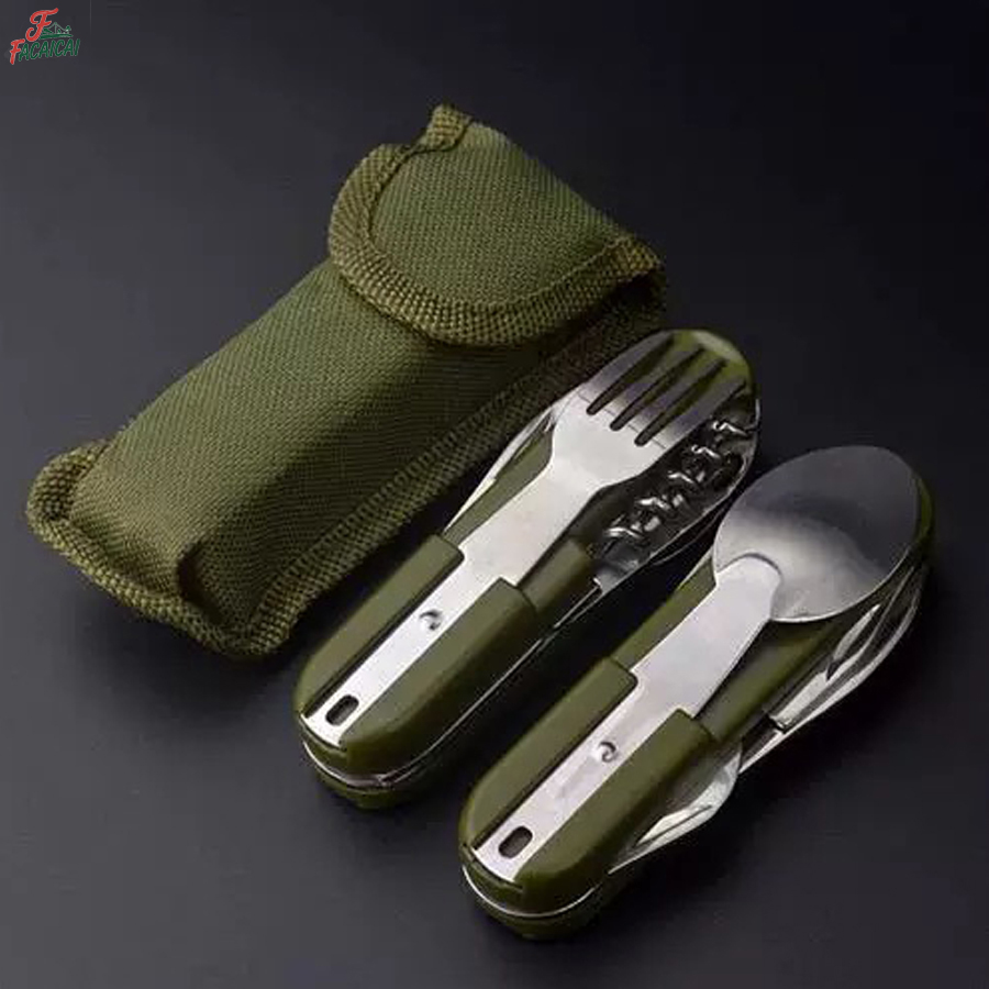 Camping Gear 5-in-1 Stainless  - Camp Utensil Set ulasan dan harga