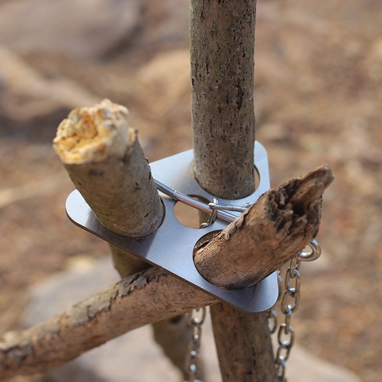 Stainless Steel Camping Tripod - Camp Utensil Set ulasan dan harga