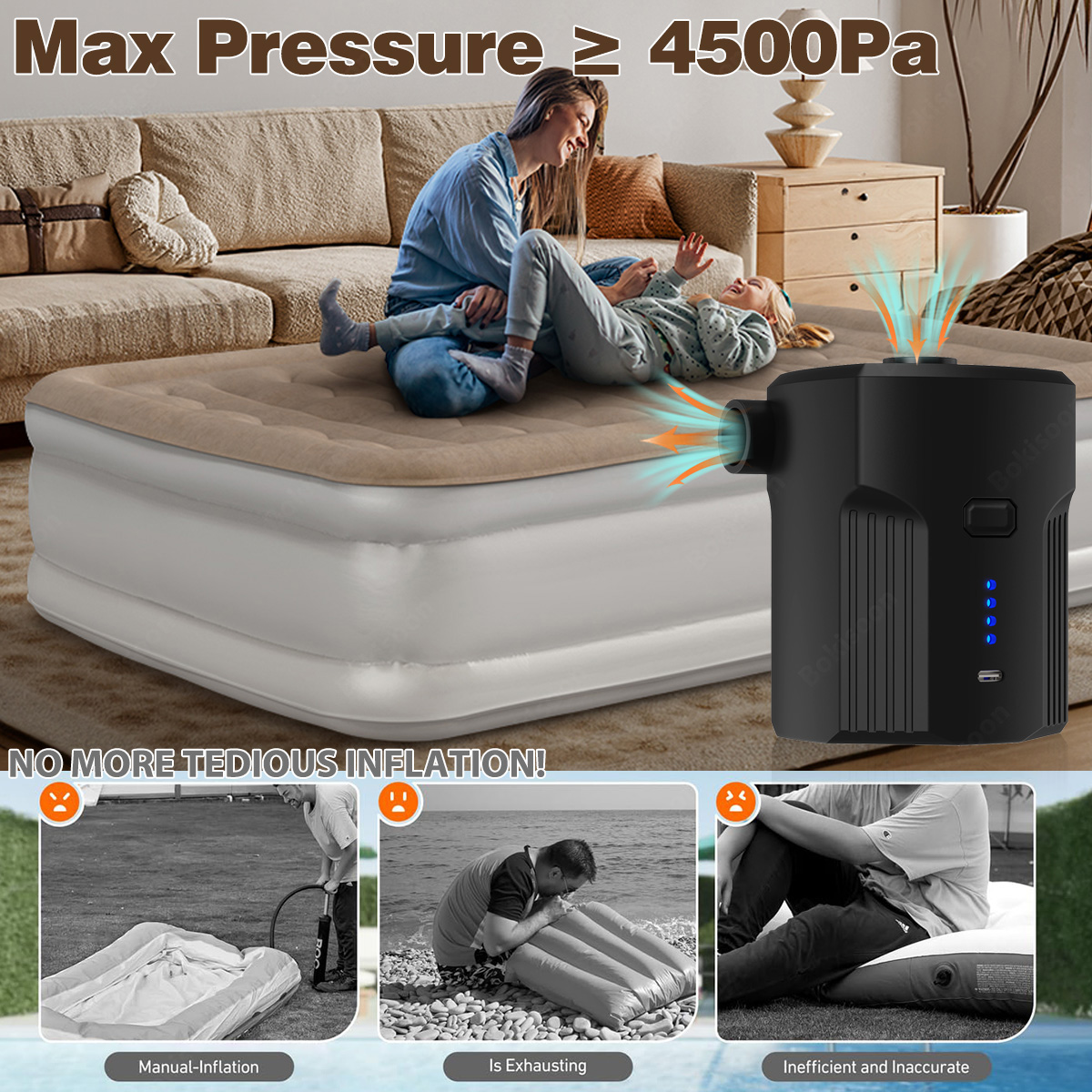 Portable Electric Air Pump for - Outdoor Camping Mat ulasan dan harga