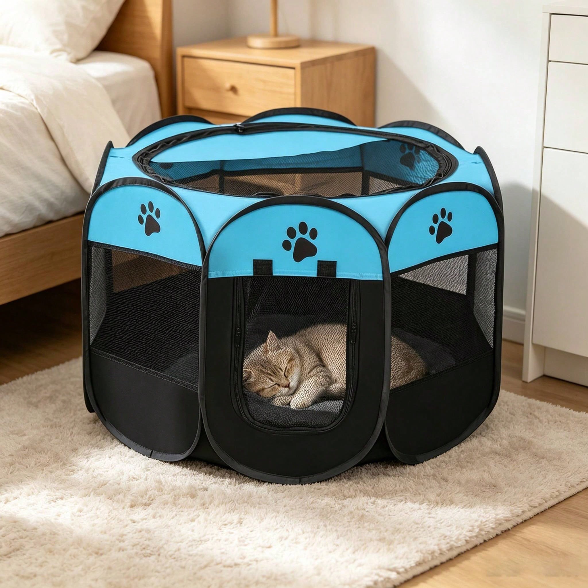 This Foldable Octagonal Pet Fe - Outdoor Camping Dog Fence ulasan dan harga