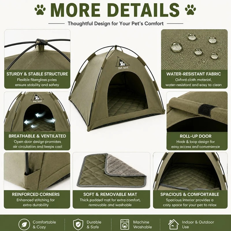 Foldable Cat House Pet Tent Fo - Outdoor Camping Dog Fence ulasan dan harga